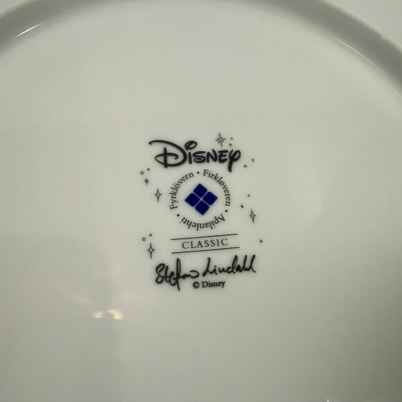 Disney Christmas Stefan Lindahl Fryklovern Mickey Pluto Plates  10 3/4" SIgned - Picture 5 of 6